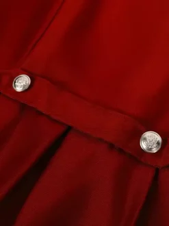Rouge Vintage haut rétro manches longues Polyester Polyester fibre pardessus rétro Costumes pour homme Bourgogne