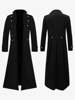 Rouge Vintage haut rétro manches longues Polyester Polyester fibre pardessus rétro Costumes pour homme Bourgogne