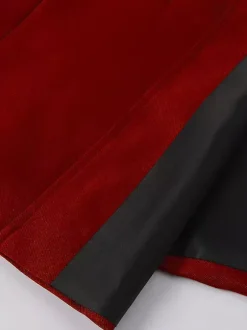 Rouge Vintage haut rétro manches longues Polyester Polyester fibre pardessus rétro Costumes pour homme Bourgogne