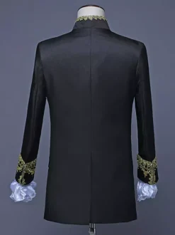 Rouge Vintage Set Art Déco/Rétro Polyester Manches Longues Rétro Costumes Pour Homme