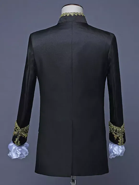 Rouge Vintage Set Art Déco/Rétro Polyester Manches Longues Rétro Costumes Pour Homme