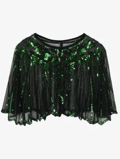 Rétro Femmes Cap Paillette Années 1920 Great Gatsby Flapper Châle Wrap Déguisements Halloween