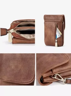 Sac à bandoulière réglable en similicuir pour téléphone portable pour femme 2026