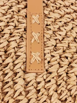 Sac à bandoulière rond en corde de papier tissé pour femme 2026