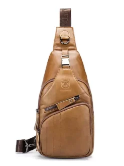 Sac à dos une pièce en cuir marron foncé pour homme