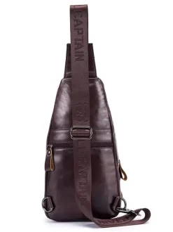 Sac à dos une pièce en cuir marron foncé pour homme