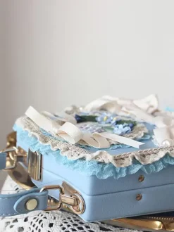 Sac à main en cuir PU vert clair avec n艙uds appliqués sac à main en cuir PU accessoires Lolita