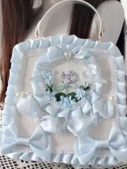 Sac à main en cuir PU vert clair avec n艙uds appliqués sac à main en cuir PU accessoires Lolita