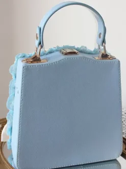 Sac à main en cuir PU vert clair avec n艙uds appliqués sac à main en cuir PU accessoires Lolita