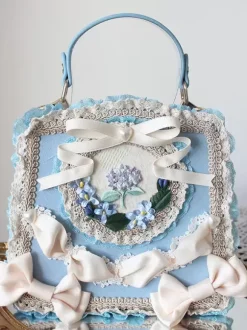 Sac à main en cuir PU vert clair avec n艙uds appliqués sac à main en cuir PU accessoires Lolita