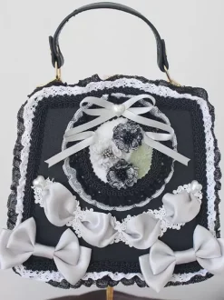 Sac à main en cuir PU vert clair avec n艙uds appliqués sac à main en cuir PU accessoires Lolita