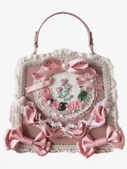 Sac à main en cuir PU vert clair avec n艙uds appliqués sac à main en cuir PU accessoires Lolita