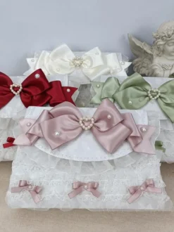Sac à main ROCOCO Style Lolita camée rose chaînes en cuir PU volants arc sac à main accessoires Lolita