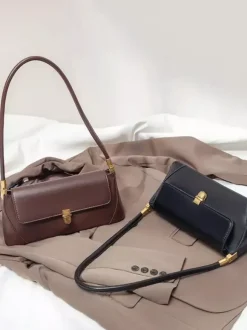Sac Baguette en similicuir pour femme sac à bandoulière fin 2026
