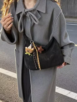 Sac cabas bandoulière grande capacité en similicuir délavé vintage style hobo idéal pour un usage quotidien.