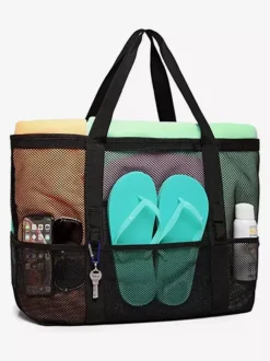 Sac de plage en maille grande capacité sac de voyage multifonctionnel sac de rangement à bandoulière portable 2026
