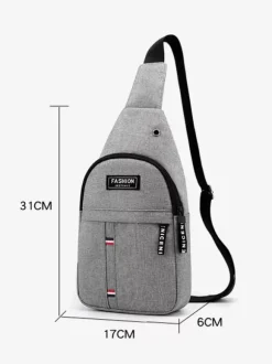 Sac pour hommes Sac de messager en nylon gris