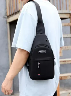 Sac pour hommes Sac de messager en nylon gris