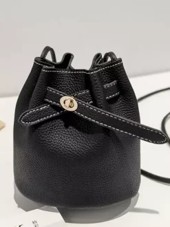 Sac seau en similicuir avec cordon de serrage pour femme 2026