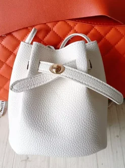 Sac seau en similicuir avec cordon de serrage pour femme 2026