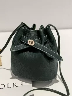 Sac seau en similicuir avec cordon de serrage pour femme 2026