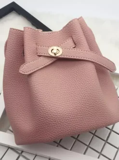 Sac seau en similicuir avec cordon de serrage pour femme 2026