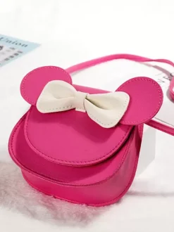 Sac Sweet Lolita en cuir PU rouge avec n艙uds sac bandoulière en cuir PU accessoires Lolita