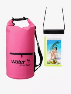 Sac étanche 2 en 1 avec poche extérieure zippée et sac étanche assorti pour téléphone