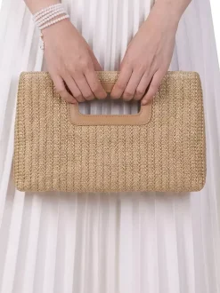 Sac à bandoulière avec chaîne amovible Sac à main en paille pour femme 2026