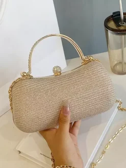 Sac à bandoulière avec serrure en strass sac à main de fête exquis avec chaîne pour femmes 2026