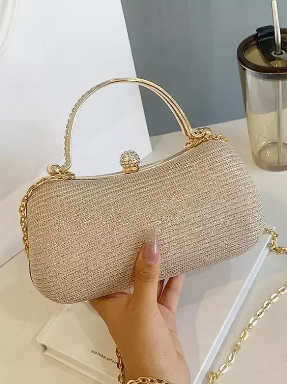 Sac à bandoulière avec serrure en strass sac à main de fête exquis avec chaîne pour femmes 2026