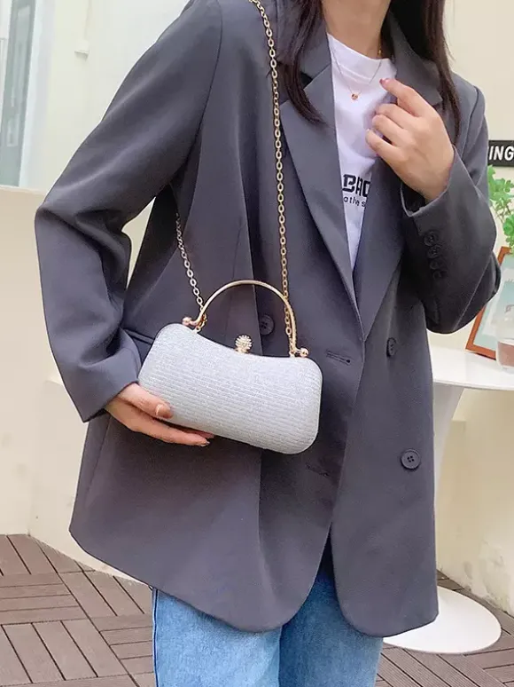 Sac à bandoulière avec serrure en strass sac à main de fête exquis avec chaîne pour femmes 2026