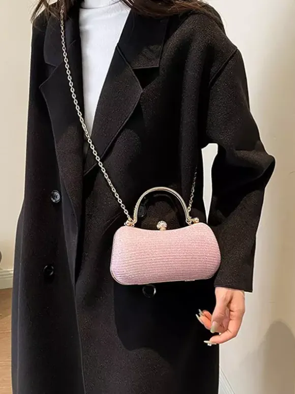 Sac à bandoulière avec serrure en strass sac à main de fête exquis avec chaîne pour femmes 2026