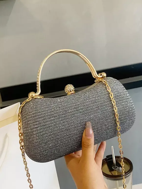 Sac à bandoulière avec serrure en strass sac à main de fête exquis avec chaîne pour femmes 2026