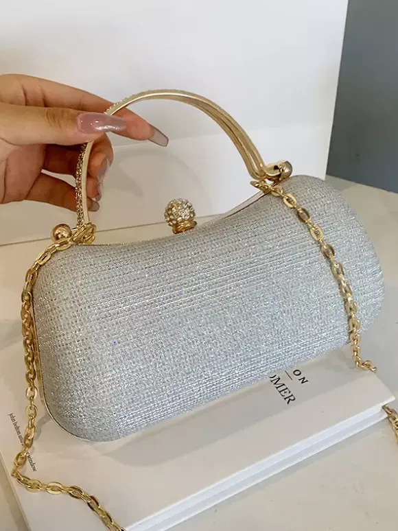 Sac à bandoulière avec serrure en strass sac à main de fête exquis avec chaîne pour femmes 2026