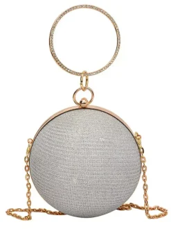 Sac à bandoulière à billes avec chaîne Sac à main de soirée brillant pour femme 2026