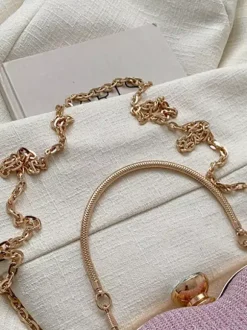 Sac à bandoulière en forme de c艙ur avec chaîne et pochette de fête brillante pour femme 2026