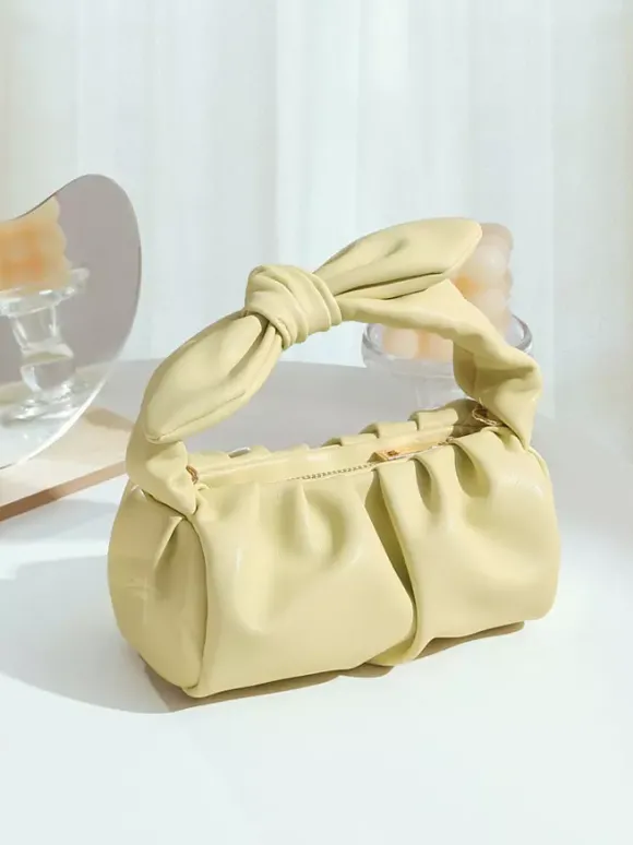 Sac à bandoulière en forme de nuage avec chaîne et n艙ud en similicuir pour femme 2026