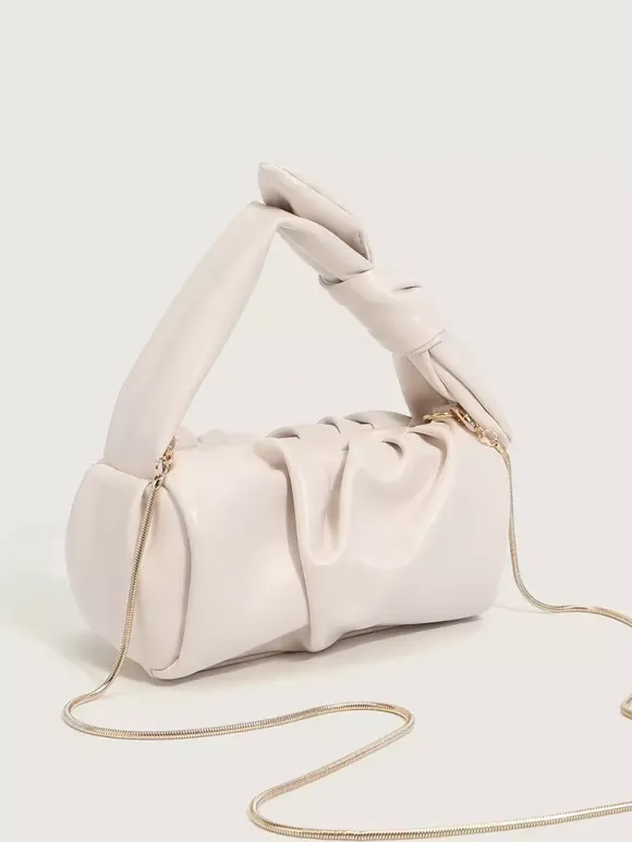 Sac à bandoulière en forme de nuage avec chaîne et n艙ud en similicuir pour femme 2026