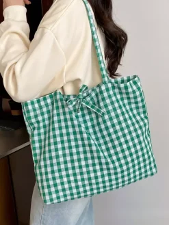 Sac à bandoulière léger à carreaux pour les vacances d'été idéal pour le shopping au quotidien.