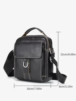 Sac Bandoulière Sport Marron Clair à Lacet Boucle Hommes Sac Cartable D'affaire