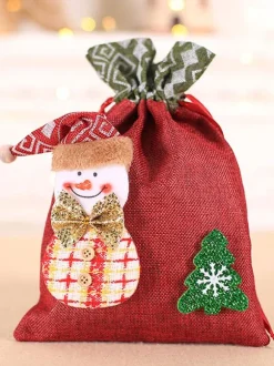 Sac cadeau de Noël vert chasseur Fibre de polyester Accessoires de vacances de Noël