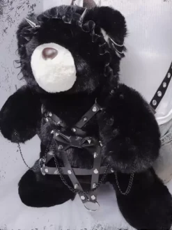 Sac gothique Lolita avec n艙uds noirs chaînes et Rivets sac à dos en fibre de Polyester accessoires Lolita