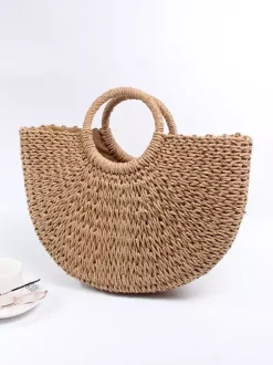 Sac à main de plage décontracté en corde de papier tissée pour femme 2026