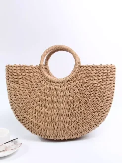 Sac à main de plage décontracté en corde de papier tissée pour femme 2026