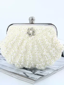 Sac à Main 1920s Accessoire de Robe Flapper Avec Chaîne Faux Perle Déguisement Rétro