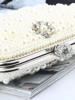 Sac à Main 1920s Accessoire de Robe Flapper Avec Chaîne Faux Perle Déguisement Rétro