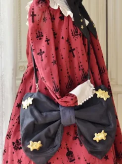 Sac N艙ud Mignonne Lolita Sac Bandoulière En Polyester Étoiles Accessoires Lolita