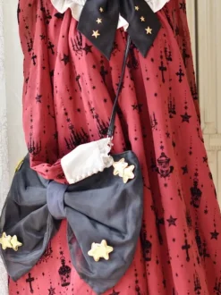 Sac N艙ud Mignonne Lolita Sac Bandoulière En Polyester Étoiles Accessoires Lolita