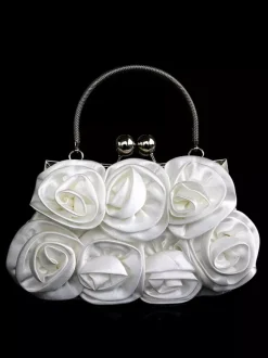 Sacs à main de mariage Accessoires de mariage Sac à main de mariée Fleurs plissées
